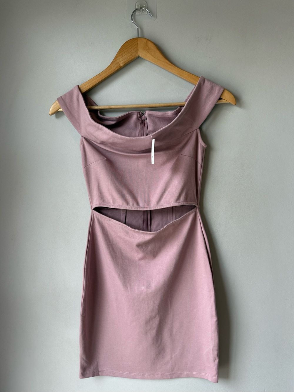 NWT Anthropologie Silence + Noise Mauve Purple Belly Cut Out Dress